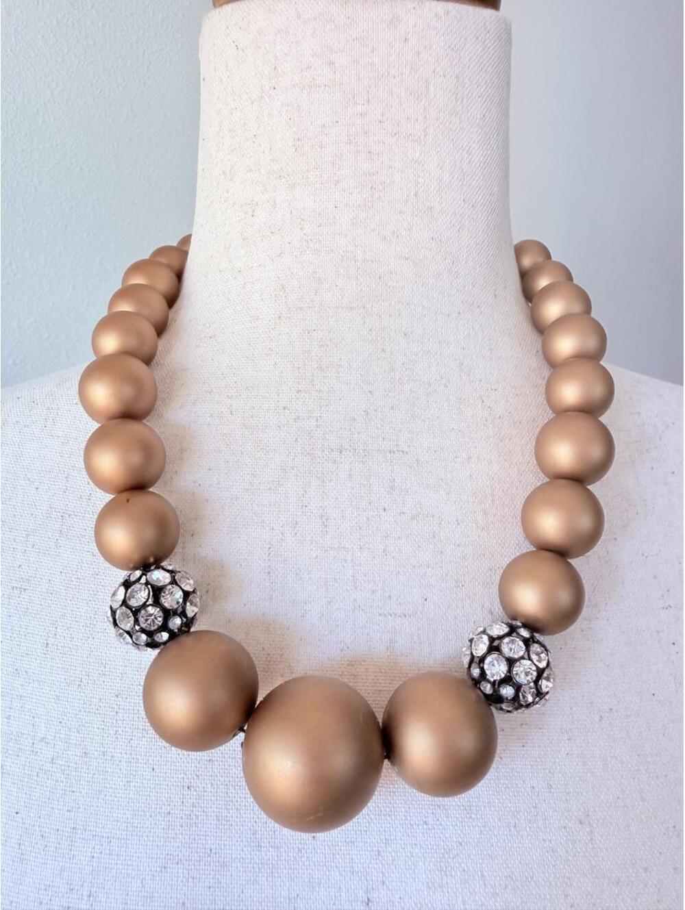 Vintage Champagne Bubble Statement Necklace